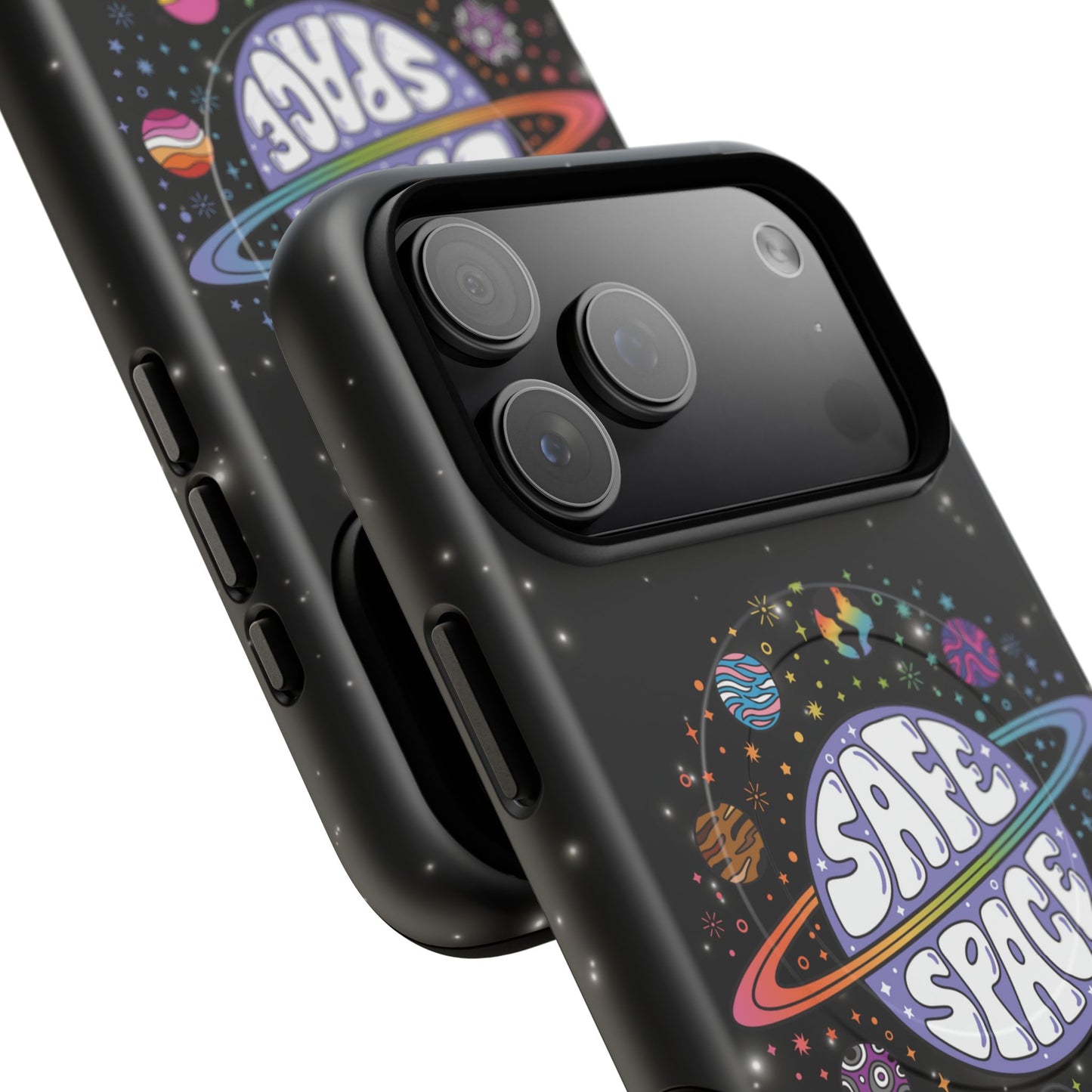 "safe space" lgbtqia+ pride galaxy magsafe® iphone case