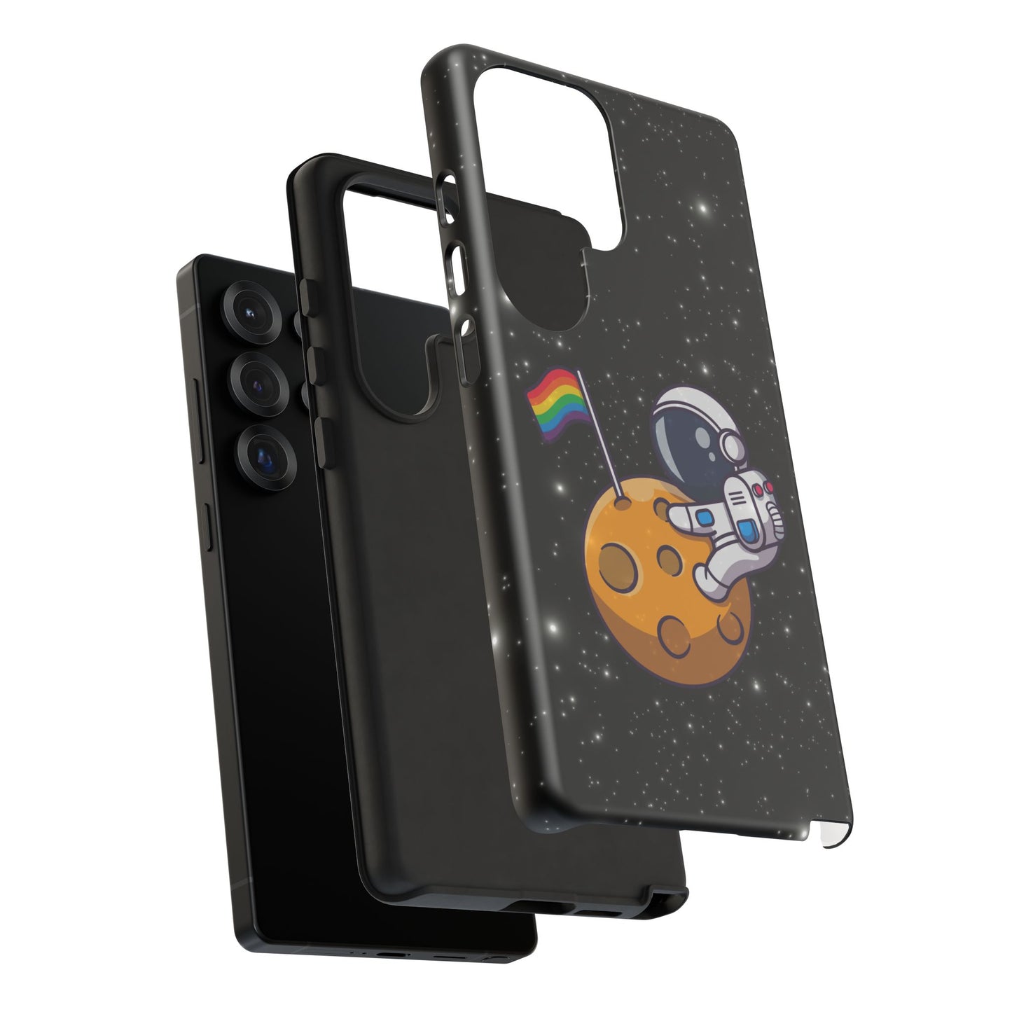 "cosmic queer" lgbtqia+ android astronaut tough phone case