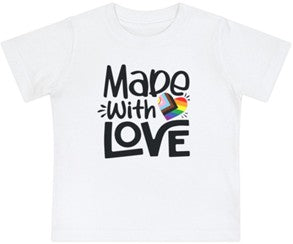 “made with love: text edition” baby jersey t-shirt