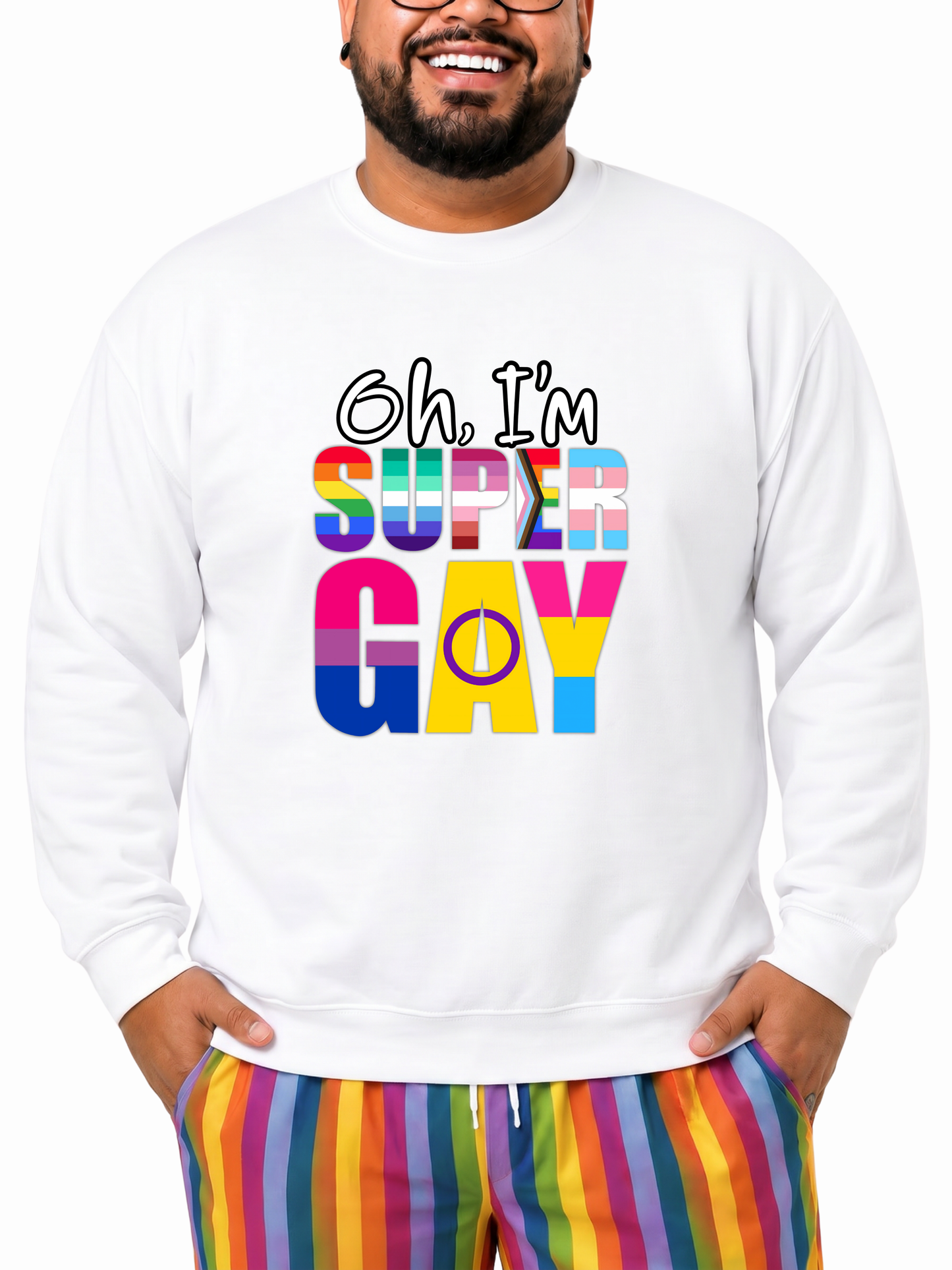 super gay unisex sweatshirt – human pride collection