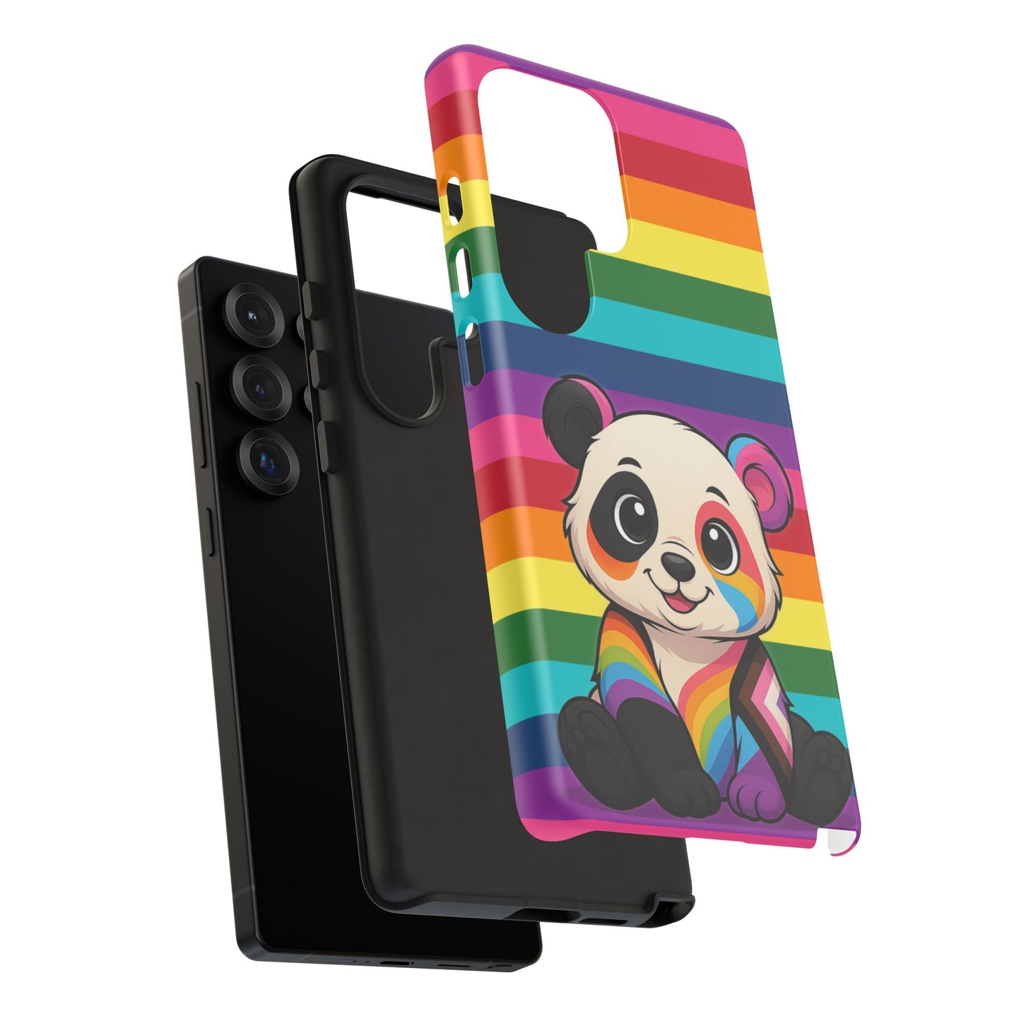 "pridecub" – progress + rainbow pride panda android tough phone case