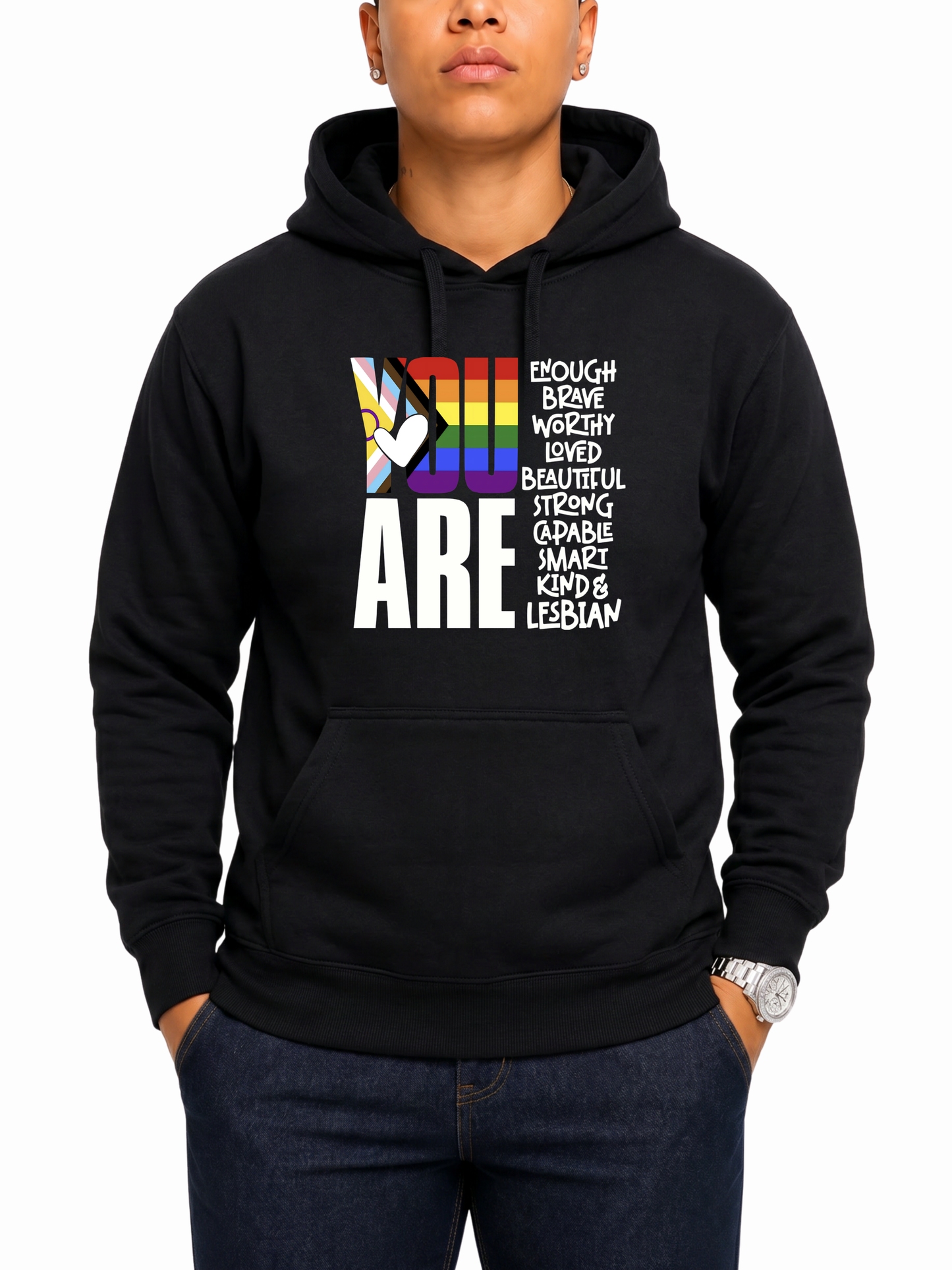 you are (lesbian) unisex hoodie – human pride collection