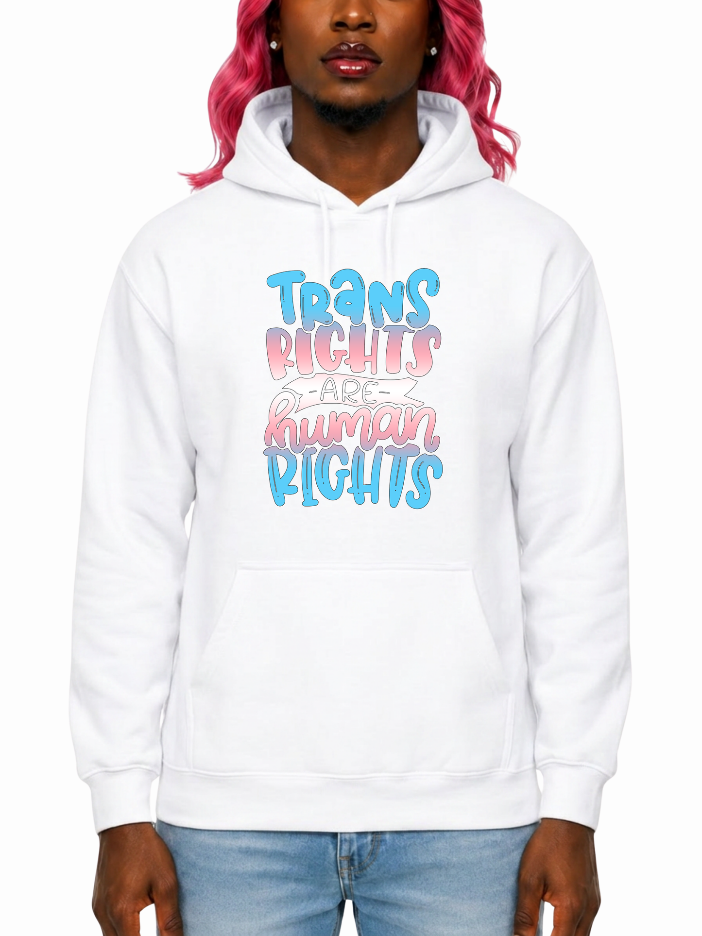 trans rights are human rights unisex hoodie – the power collection