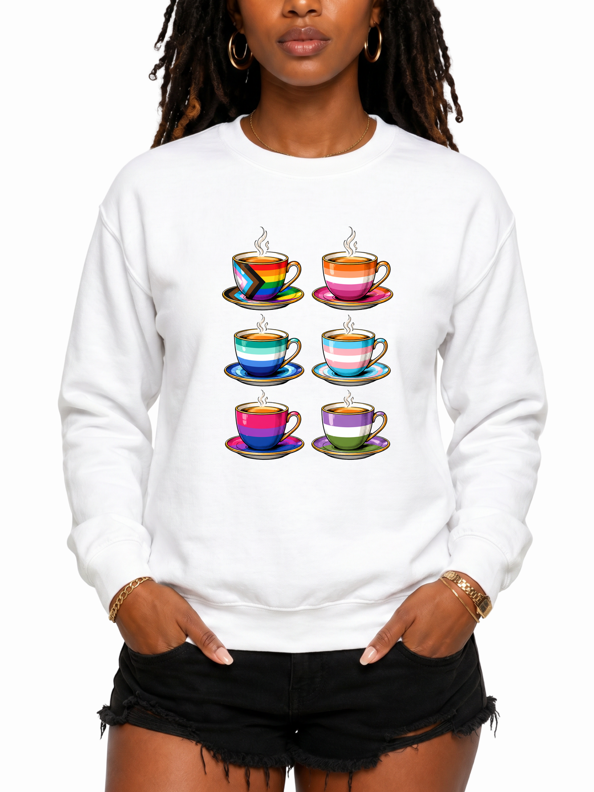 coffee cups unisex sweatshirt – taste of pride collection