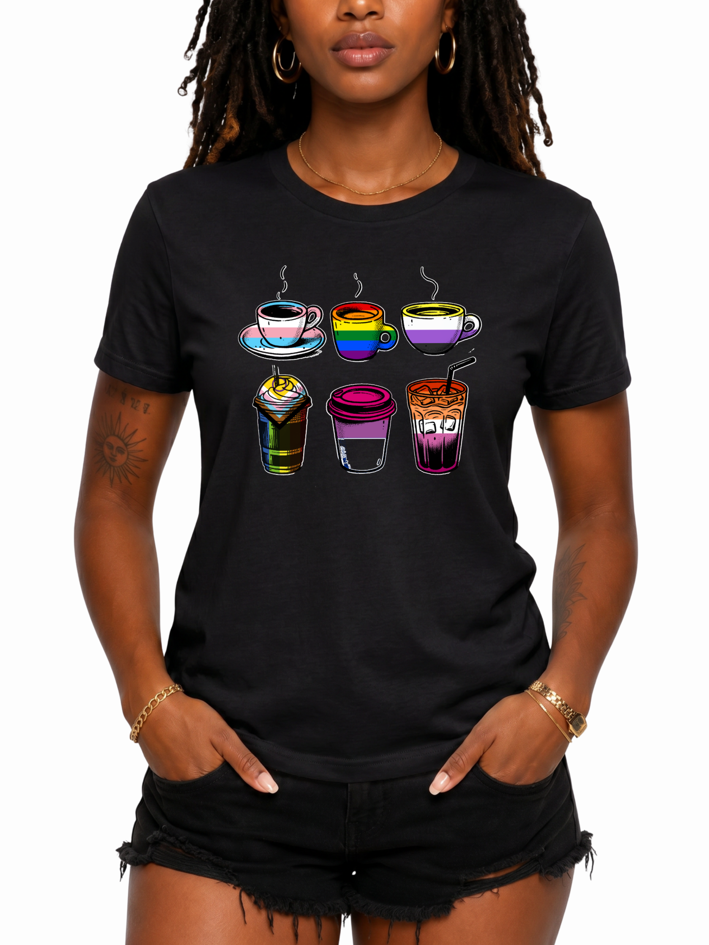 coffee cups unisex t-shirt – taste of pride collection