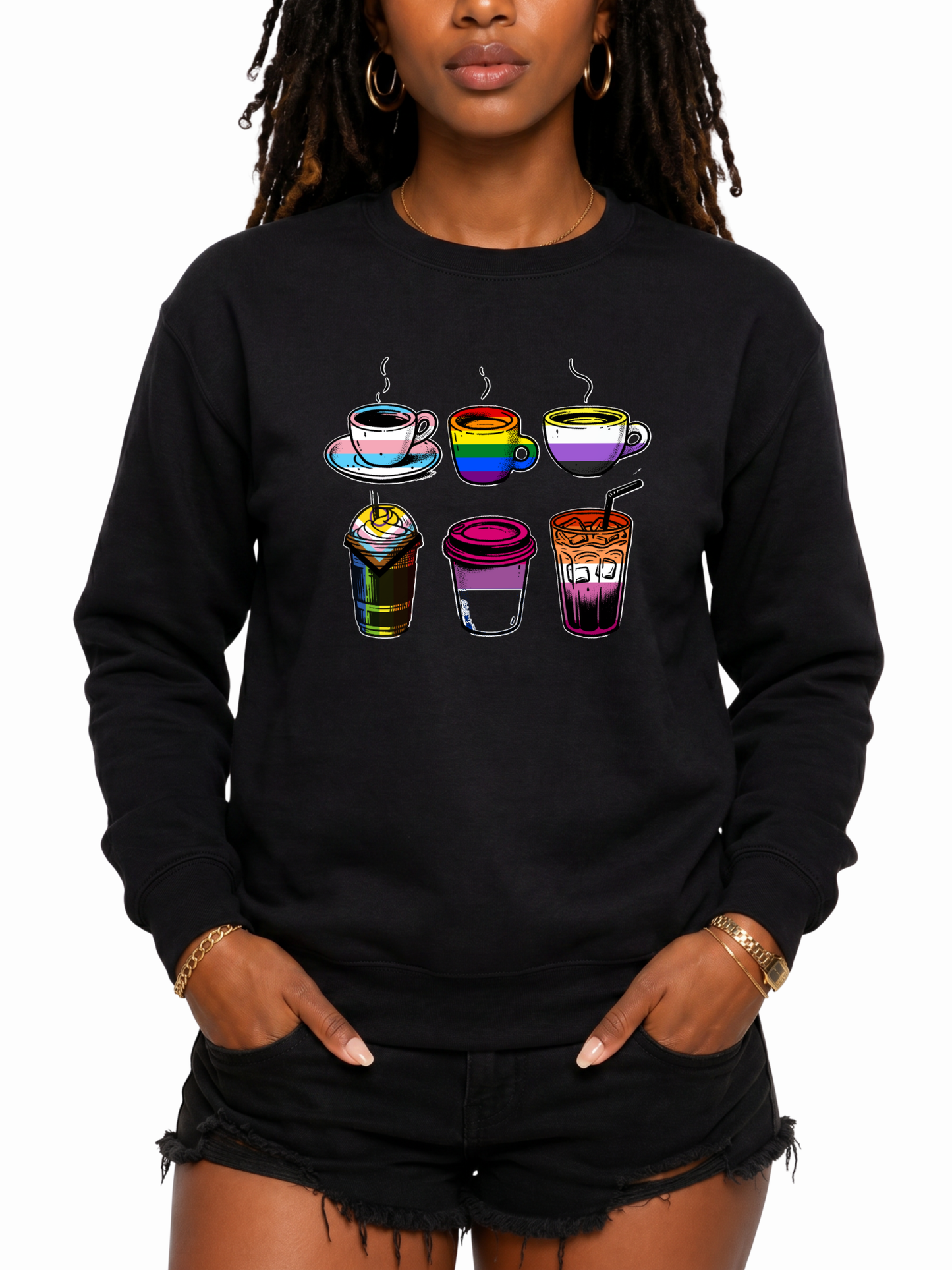 coffee cups unisex sweatshirt – taste of pride collection