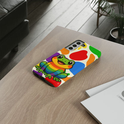 "Rainbow Ribbit" - LGBTQIA+ Pride Frog Android Tough Phone Case