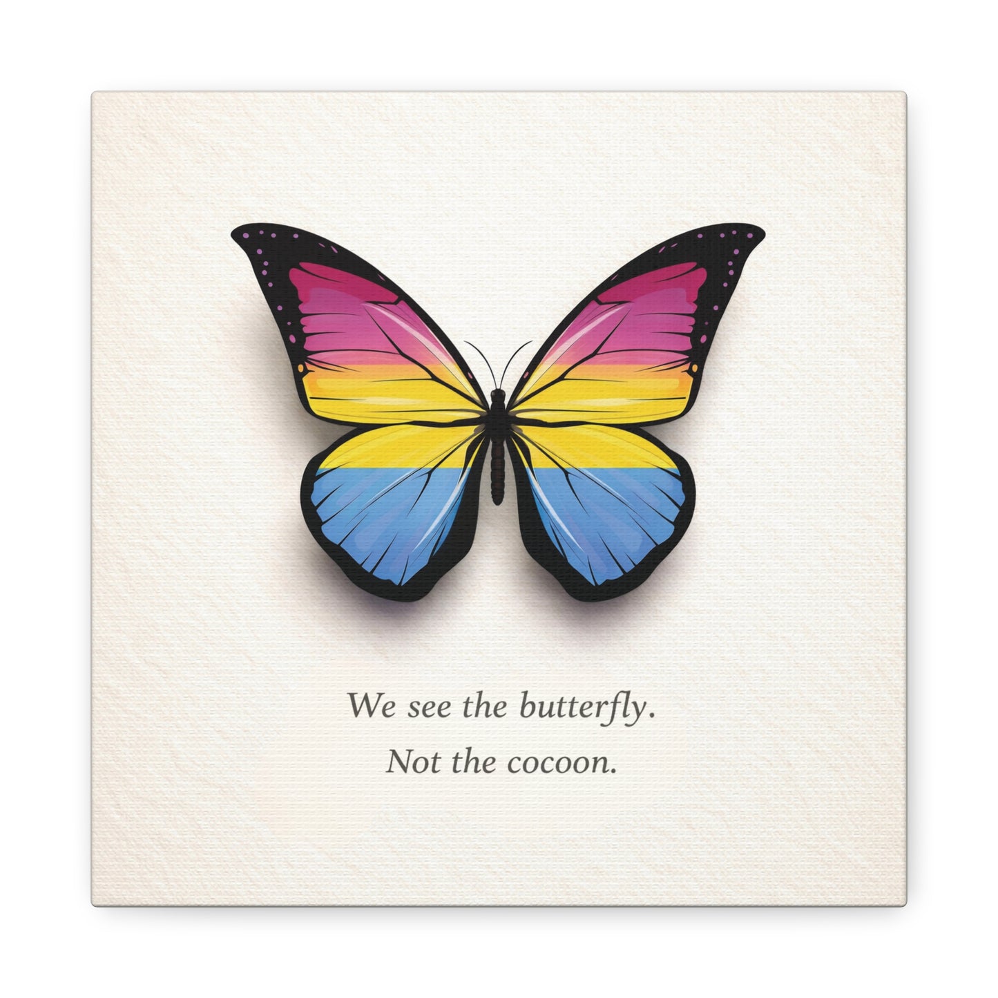 pan pride butterfly | metamorphosis series canvas wall art