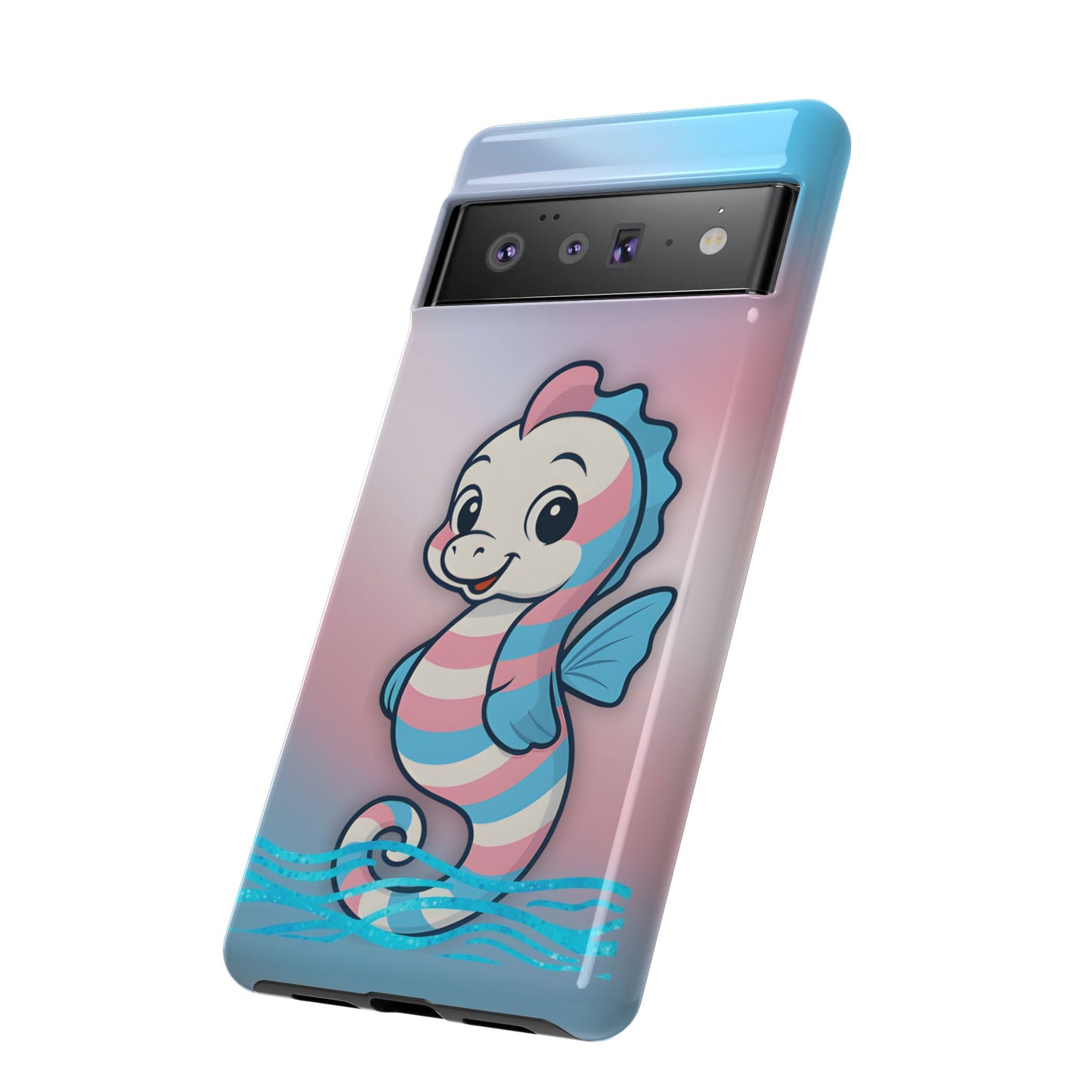 “sea me” – trans pride seahorse android tough phone case