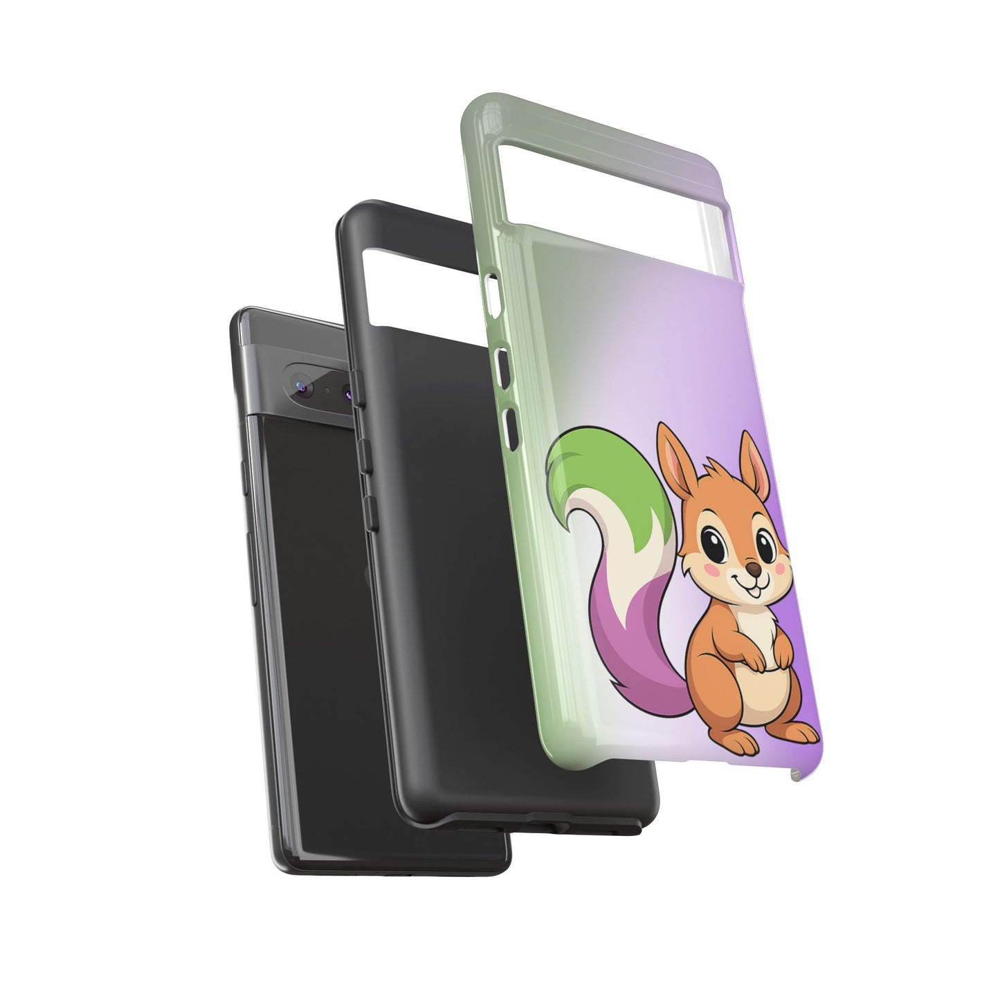 "queeriosity"– genderqueer squirrel pride android tough phone case