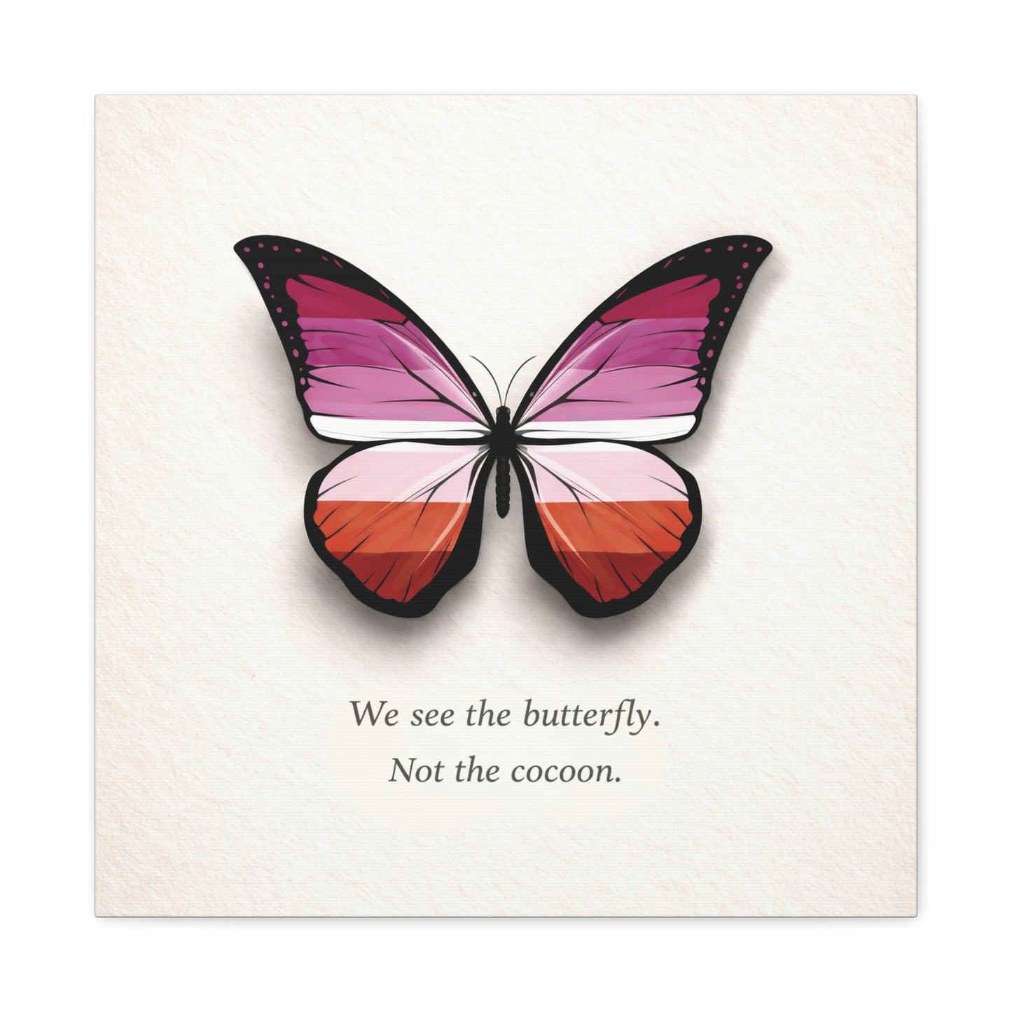lesbian pride butterfly | metamorphosis series canvas wall art