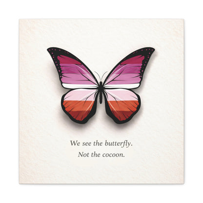 Lesbian Pride Butterfly | Metamorphosis Series Canvas Wall Art