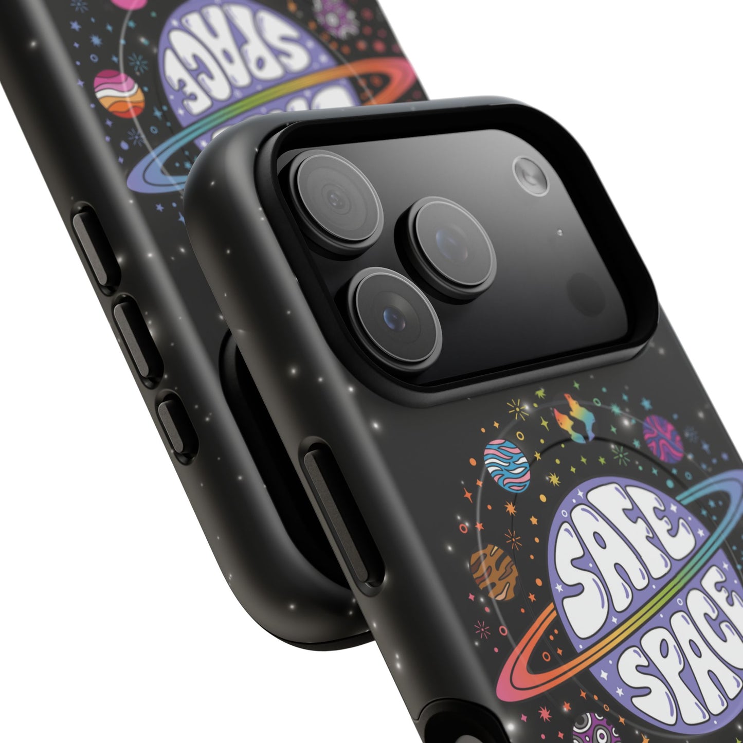 "safe space" lgbtqia+ pride galaxy magsafe® iphone case