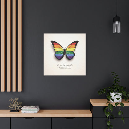 Rainbow Pride Butterfly | Metamorphosis Series Canvas Wall Art