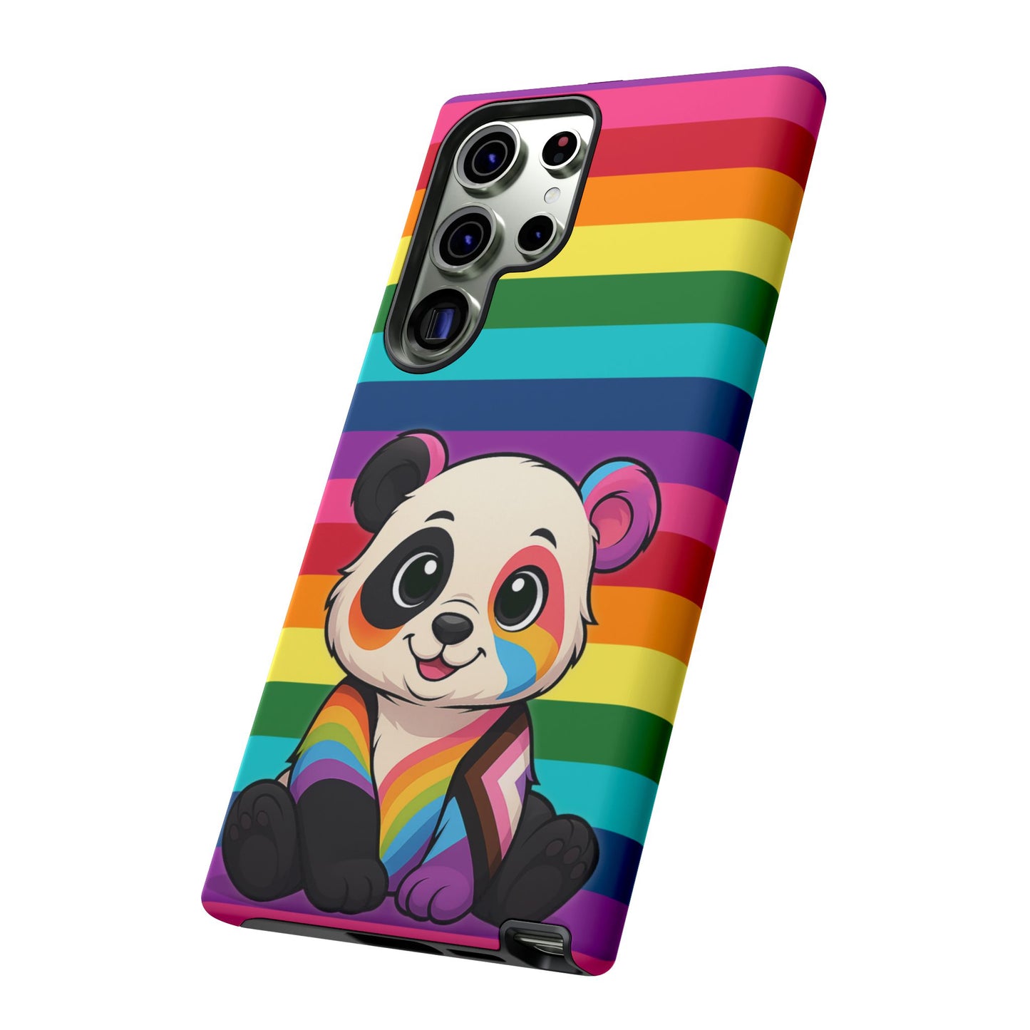 "pridecub" – progress + rainbow pride panda android tough phone case