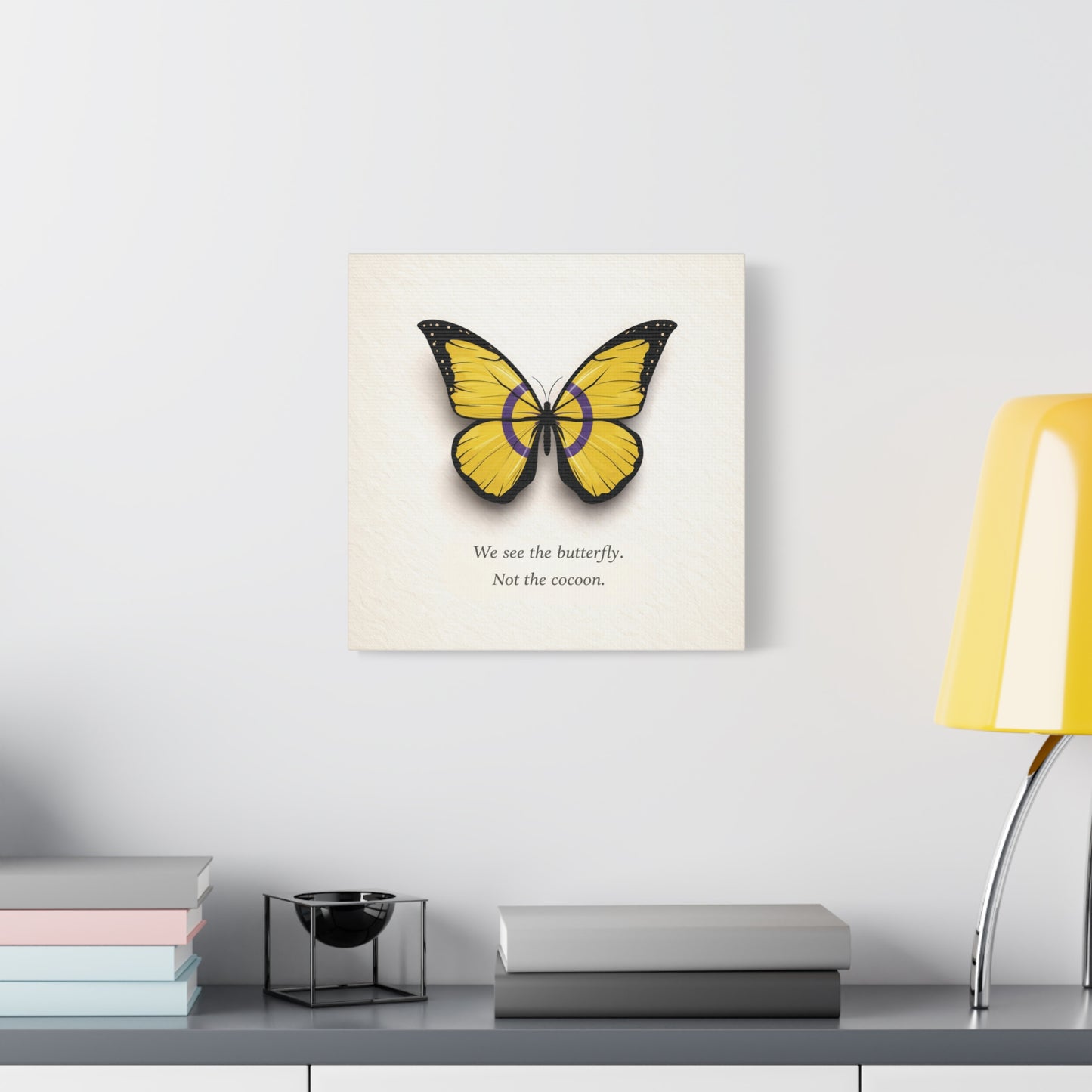 intersex pride butterfly | metamorphosis series canvas wall art