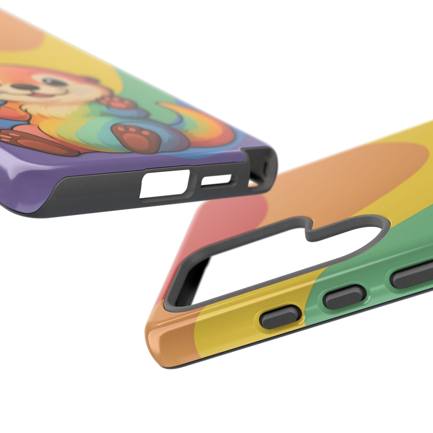 “otterly queer” – retro rainbow pride otter android tough phone case