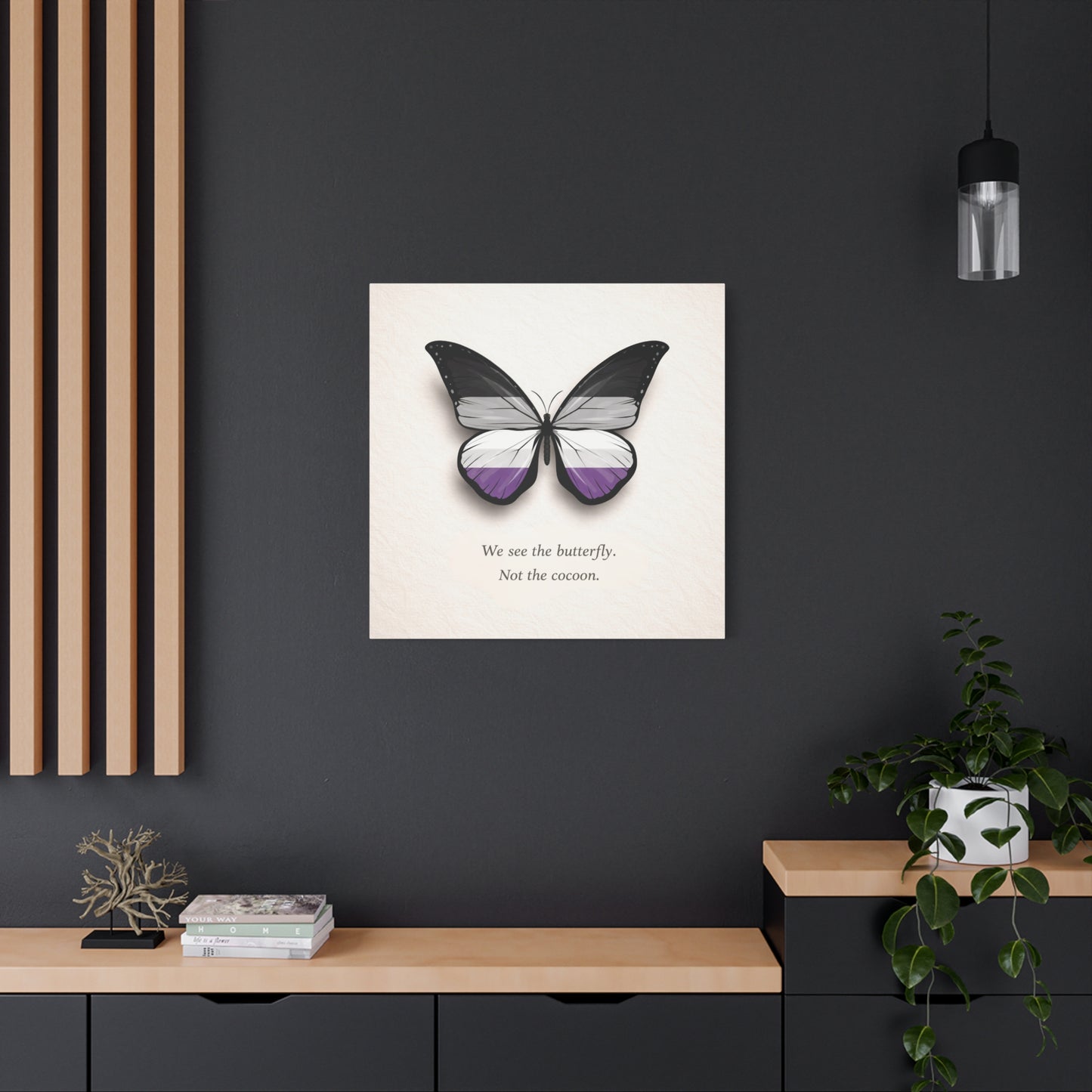 asexual pride butterfly | metamorphosis series canvas wall art