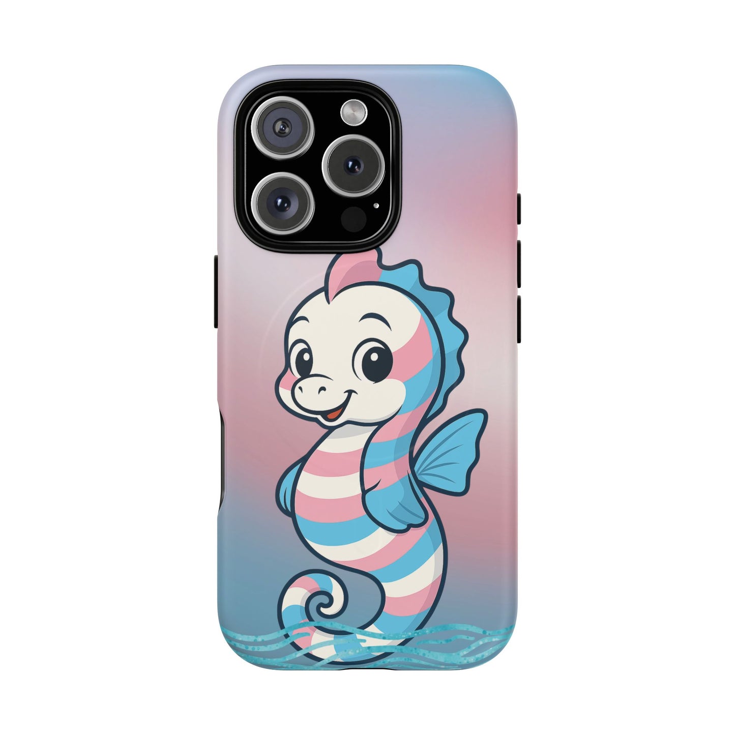"sea me" – trans pride seahorse magsafe® iphone tough case