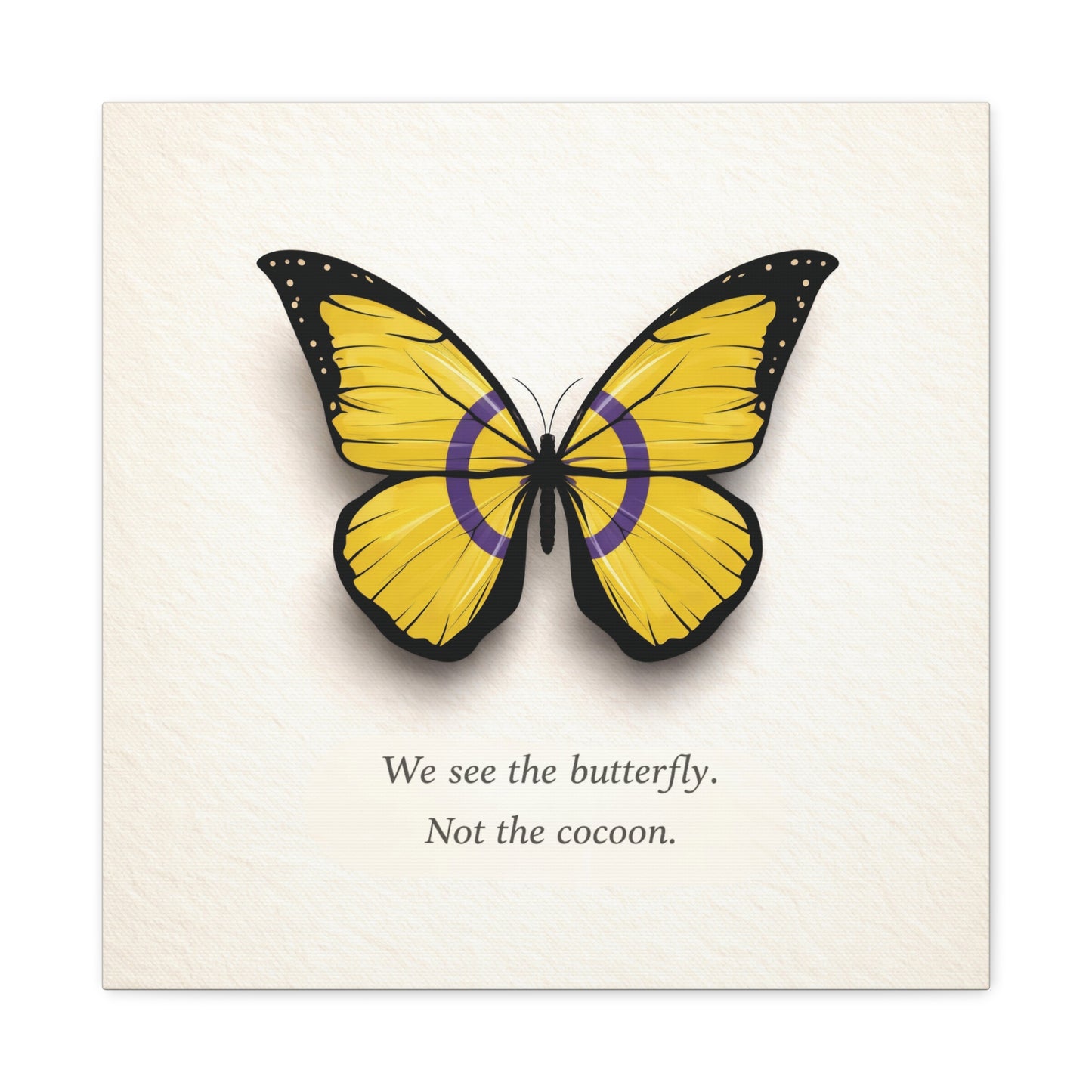 intersex pride butterfly | metamorphosis series canvas wall art
