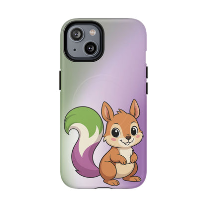 "Queeriosity"– Genderqueer Pride Squirrel MagSafe® iPhone Case