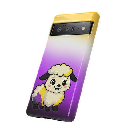 "NonbiBaaary" – Nonbinary Pride Sheep Android Tough Phone Case