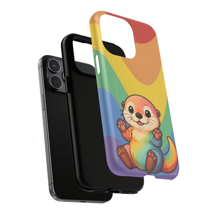 “Otterly Queer” – Retro Rainbow Pride Otter MagSafe® iPhone Tough Case