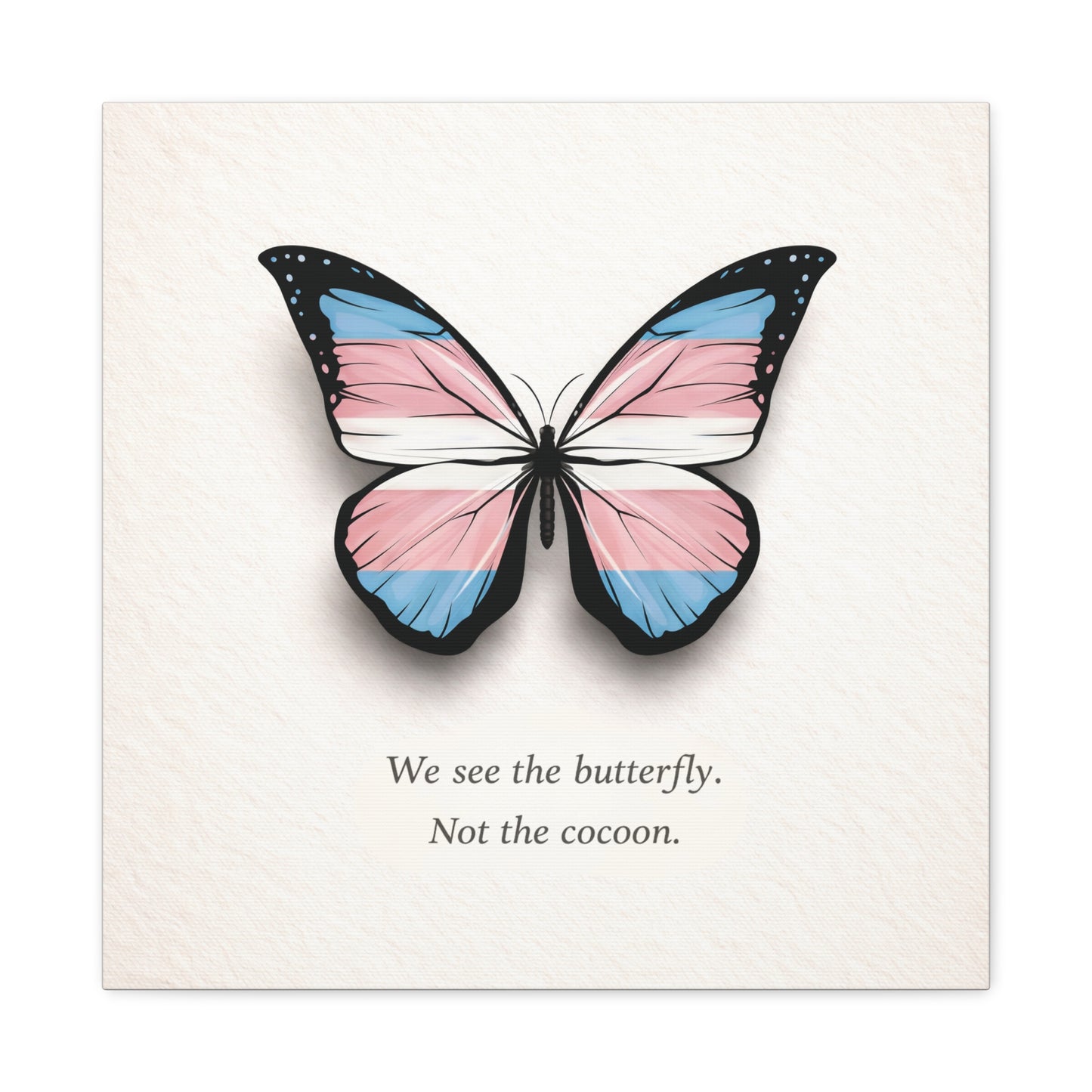 trans pride butterfly | metamorphosis series canvas wall art