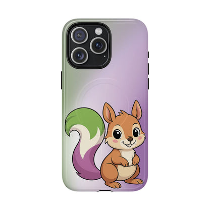 "Queeriosity"– Genderqueer Pride Squirrel MagSafe® iPhone Case