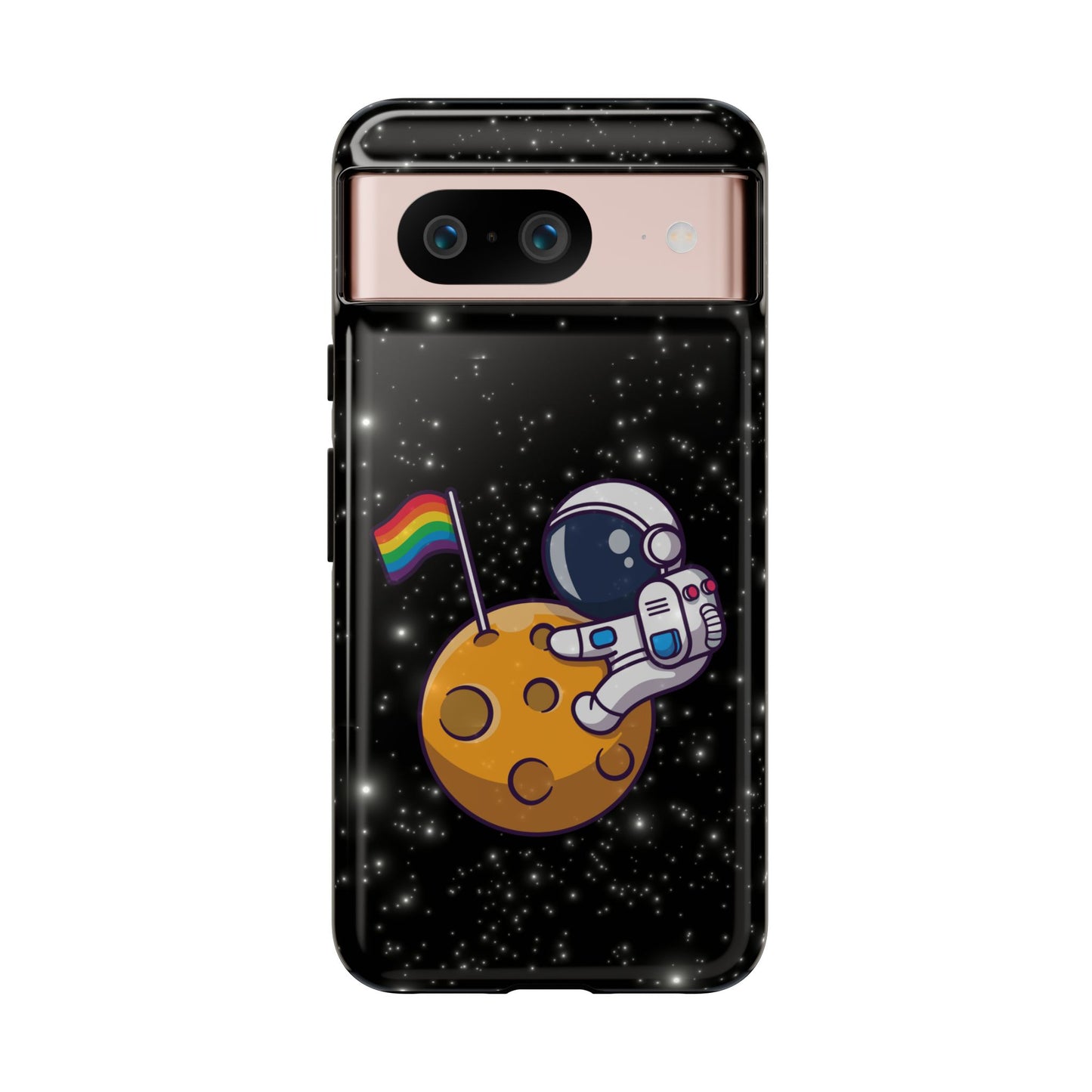"cosmic queer" lgbtqia+ android astronaut tough phone case