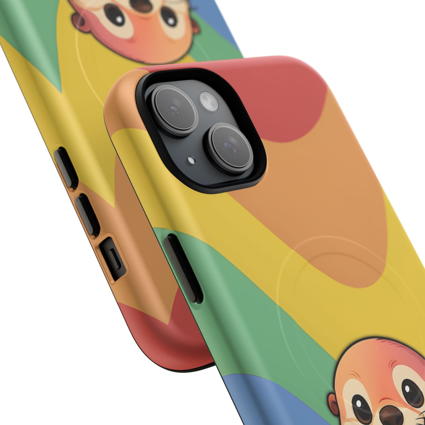 “otterly queer” – retro rainbow pride otter magsafe® iphone tough case