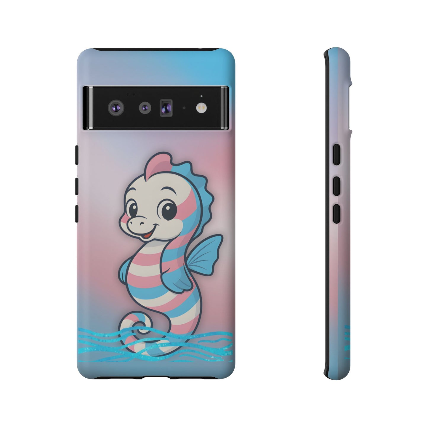 “sea me” – trans pride seahorse android tough phone case