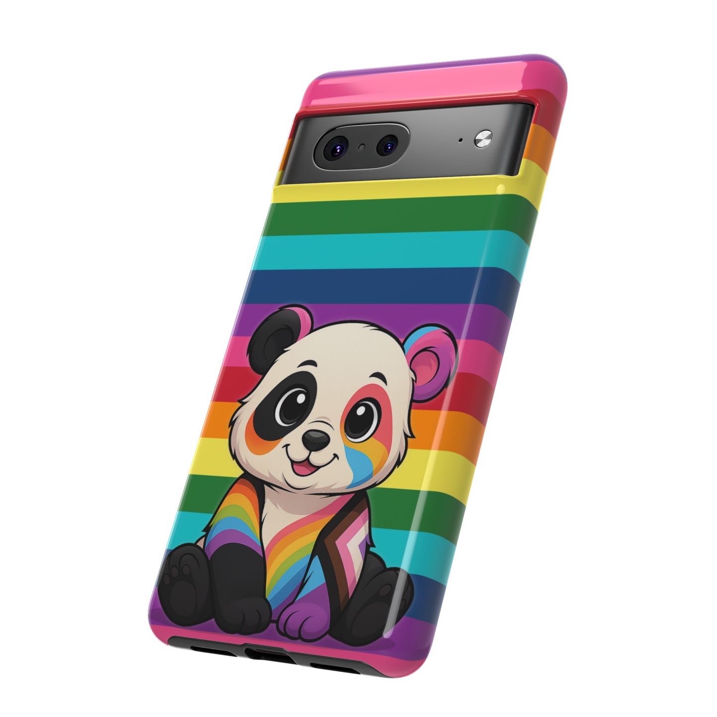 "pridecub" – progress + rainbow pride panda android tough phone case