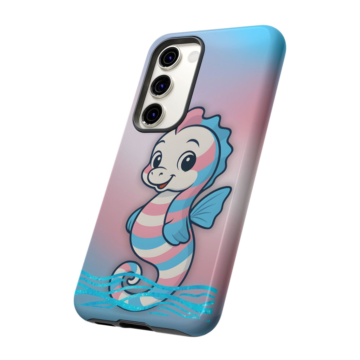 “sea me” – trans pride seahorse android tough phone case