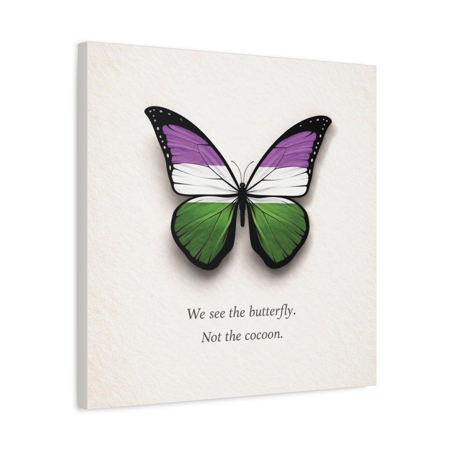 genderqueer pride butterfly | metamorphosis series canvas wall art