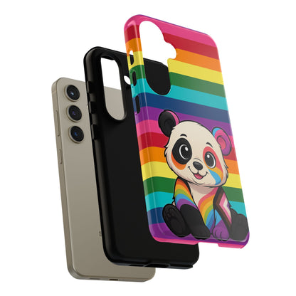 "PrideCub" – Progress + Rainbow Pride Panda Android Tough Phone Case