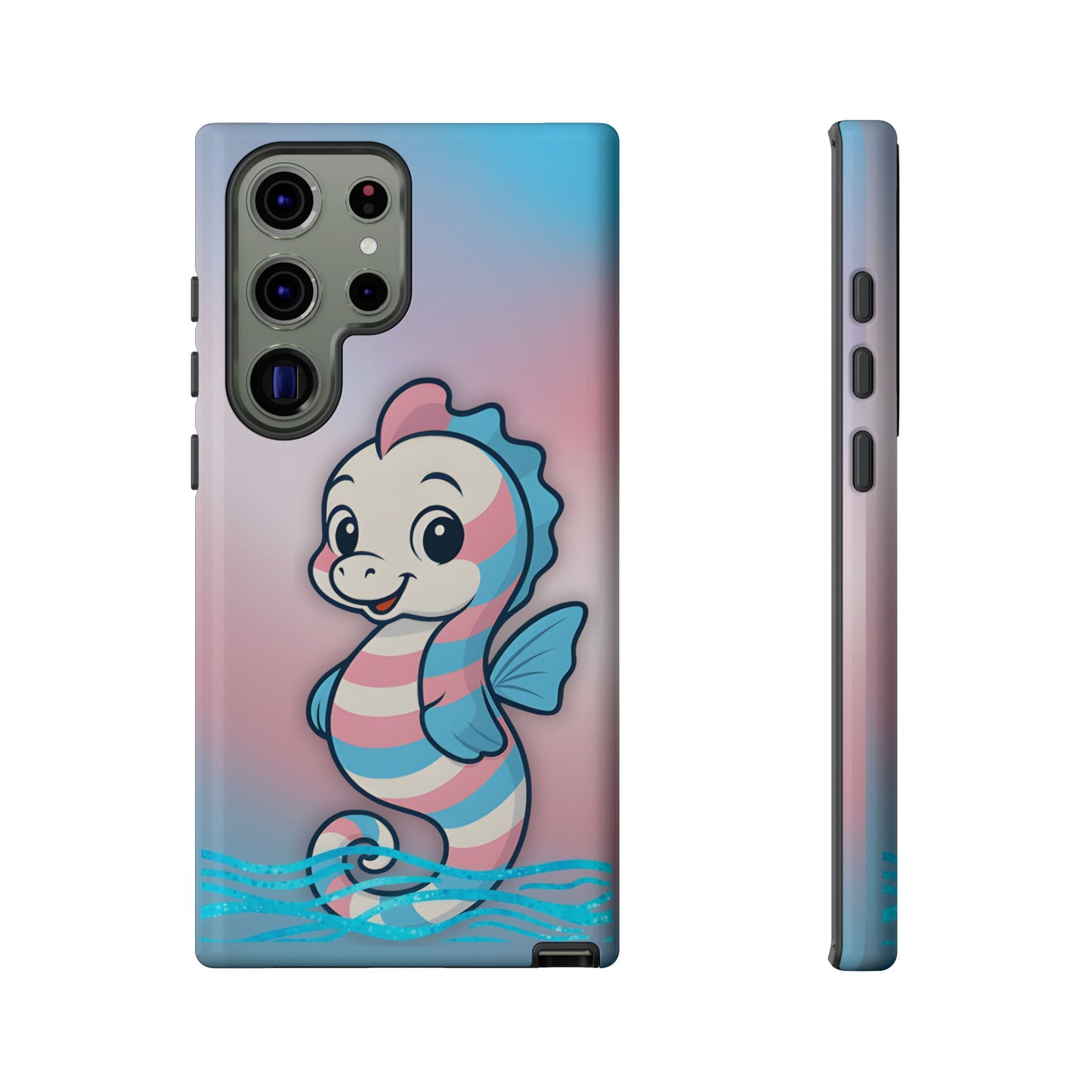 “sea me” – trans pride seahorse android tough phone case