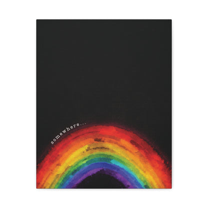 Somewhere. | Vibrant Abstract Watercolor Rainbow Canvas Wall Art