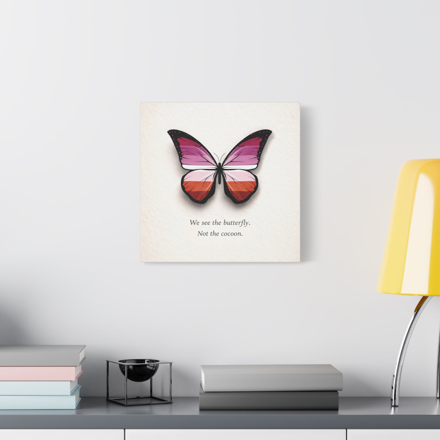lesbian pride butterfly | metamorphosis series canvas wall art
