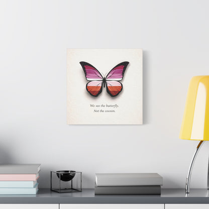 Lesbian Pride Butterfly | Metamorphosis Series Canvas Wall Art