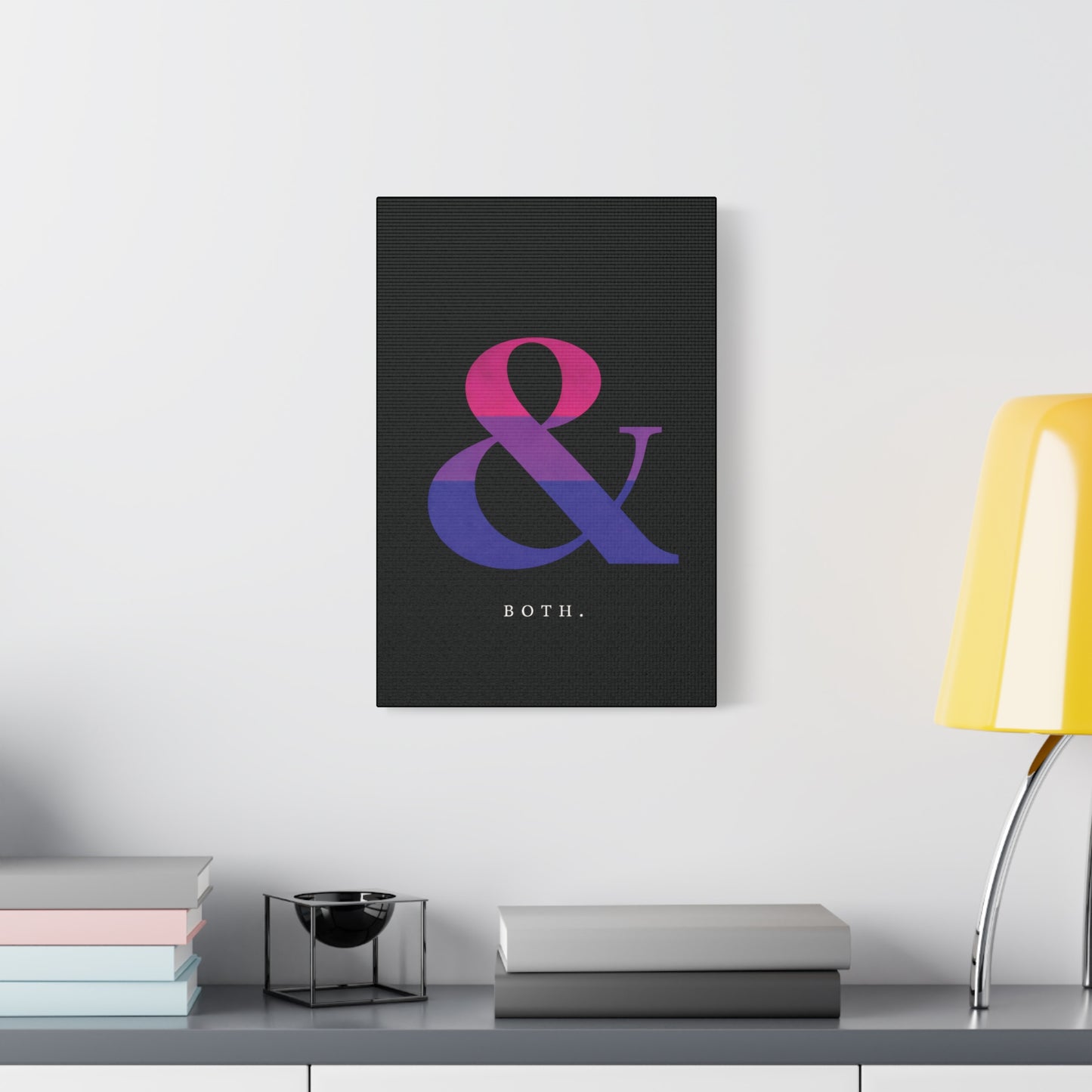 both. | bisexual pride identity canvas wall art