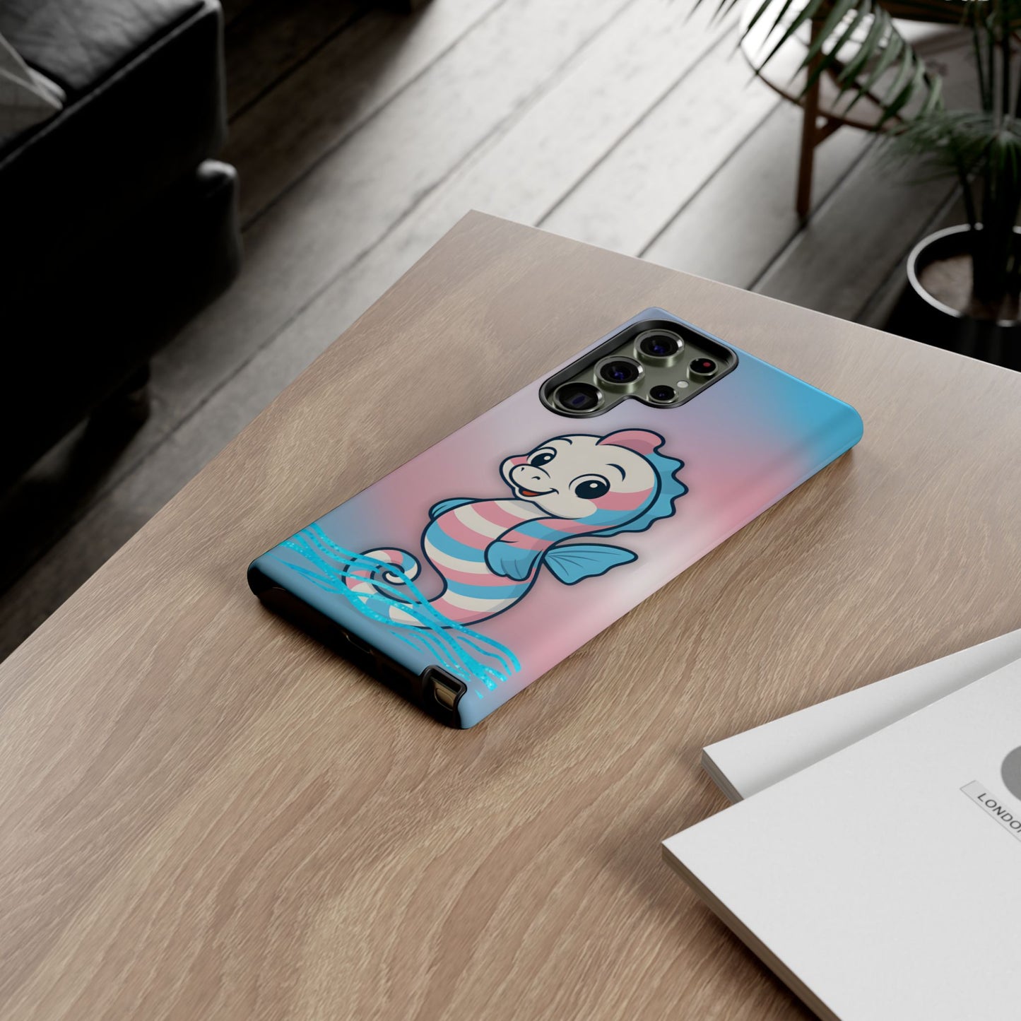 “sea me” – trans pride seahorse android tough phone case