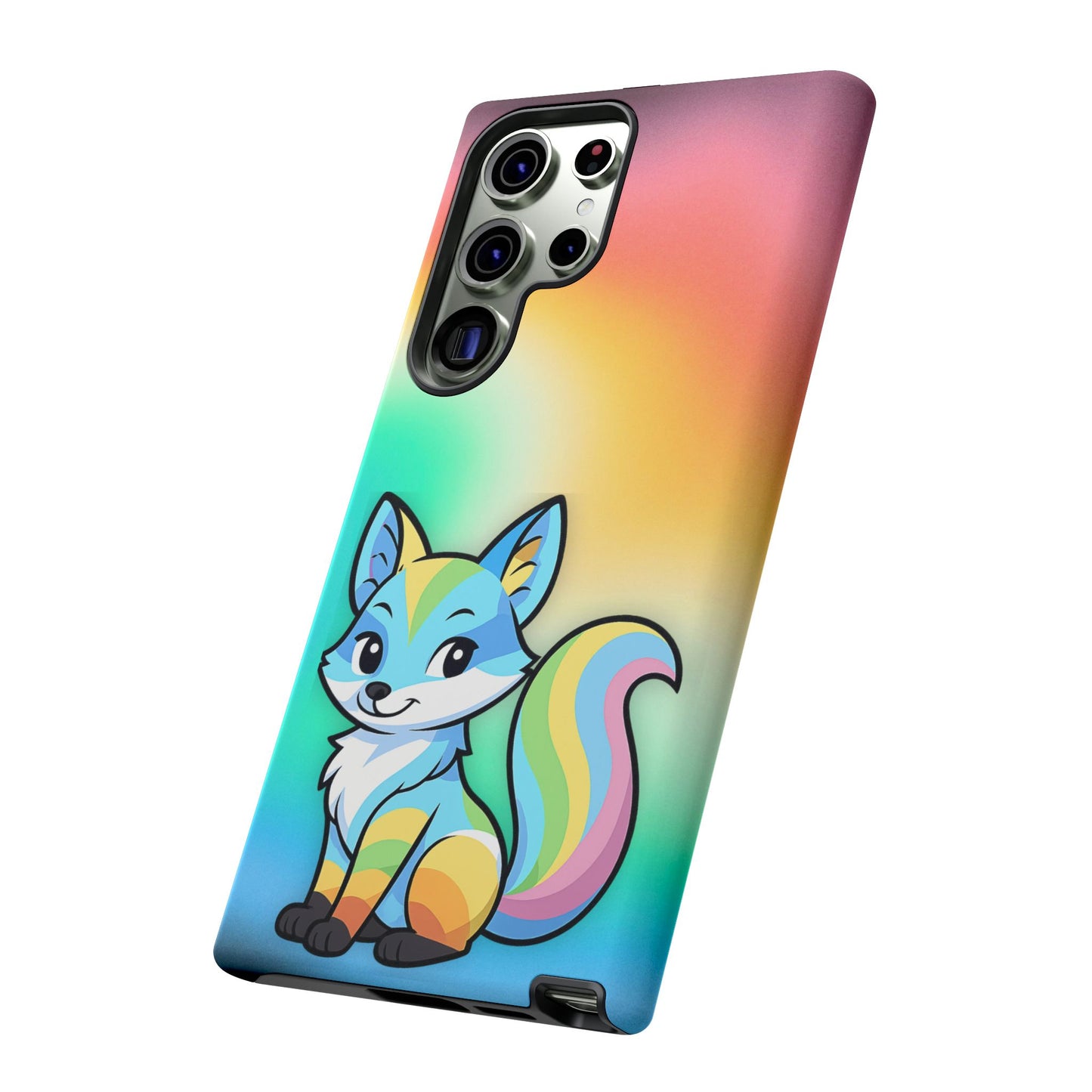 "queer as a fox" – queer pride fox android tough phone case