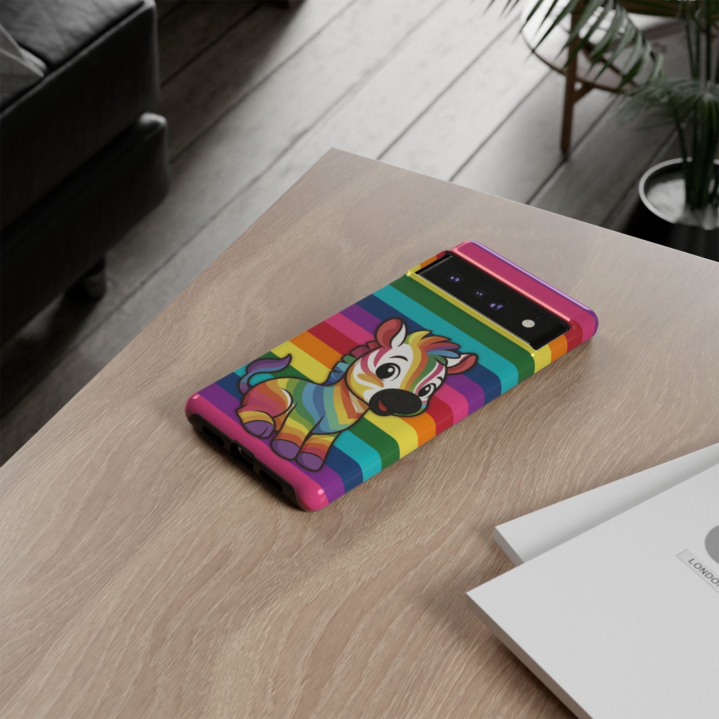 "zee the o.g." – original rainbow pride zebra android tough phone case