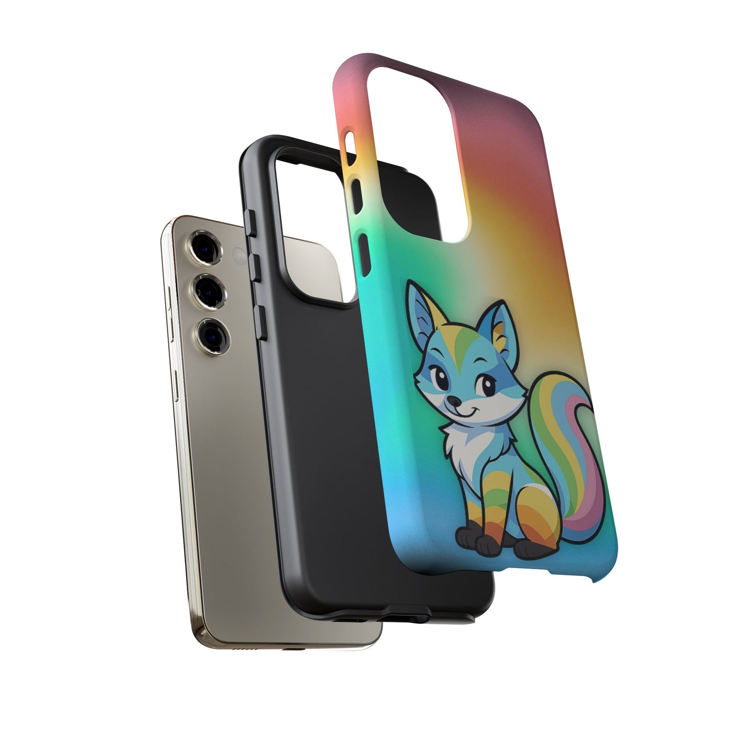 "queer as a fox" – queer pride fox android tough phone case