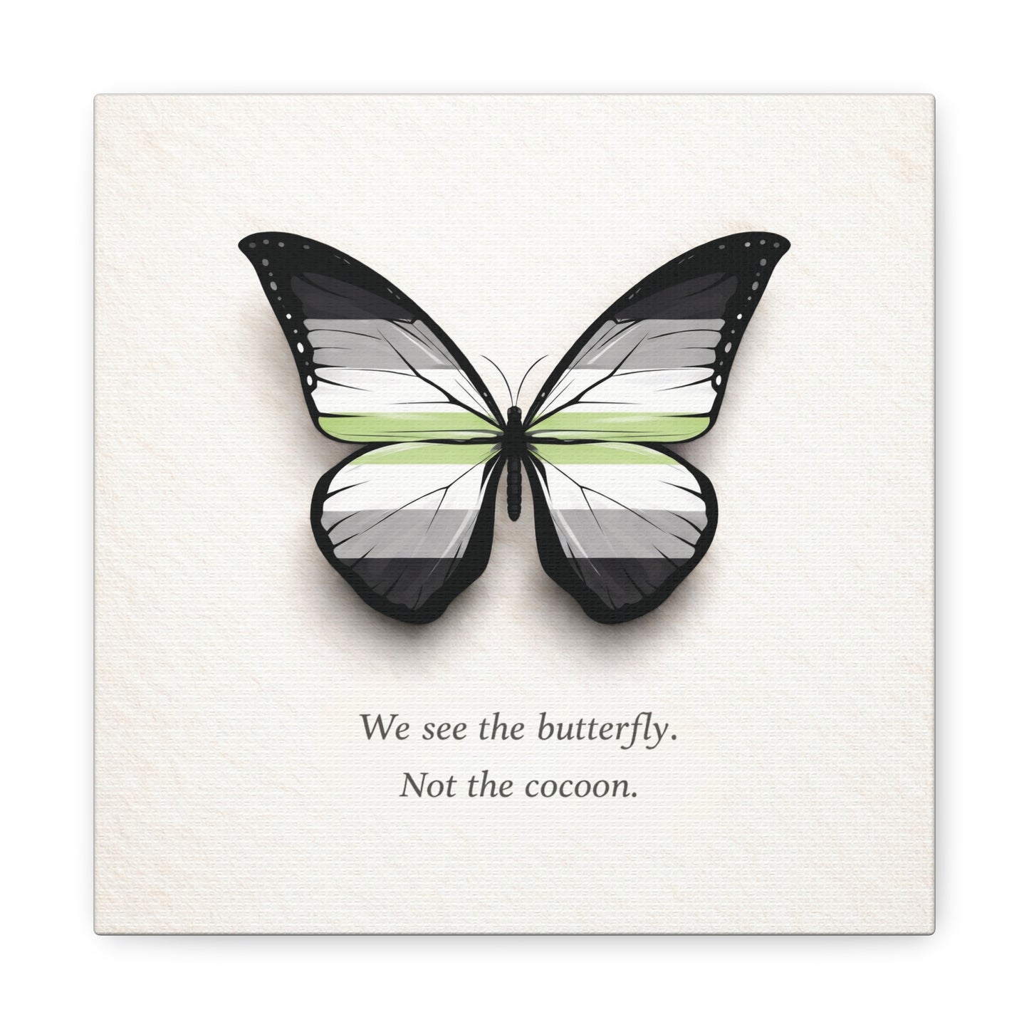 agender pride butterfly | metamorphosis series canvas wall art