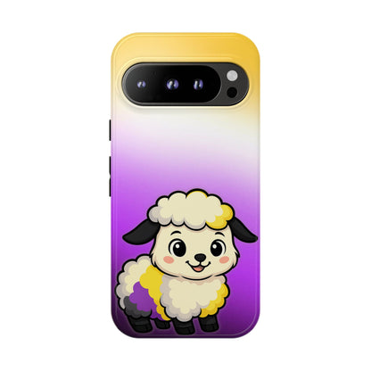 "NonbiBaaary" – Nonbinary Pride Sheep Android Tough Phone Case
