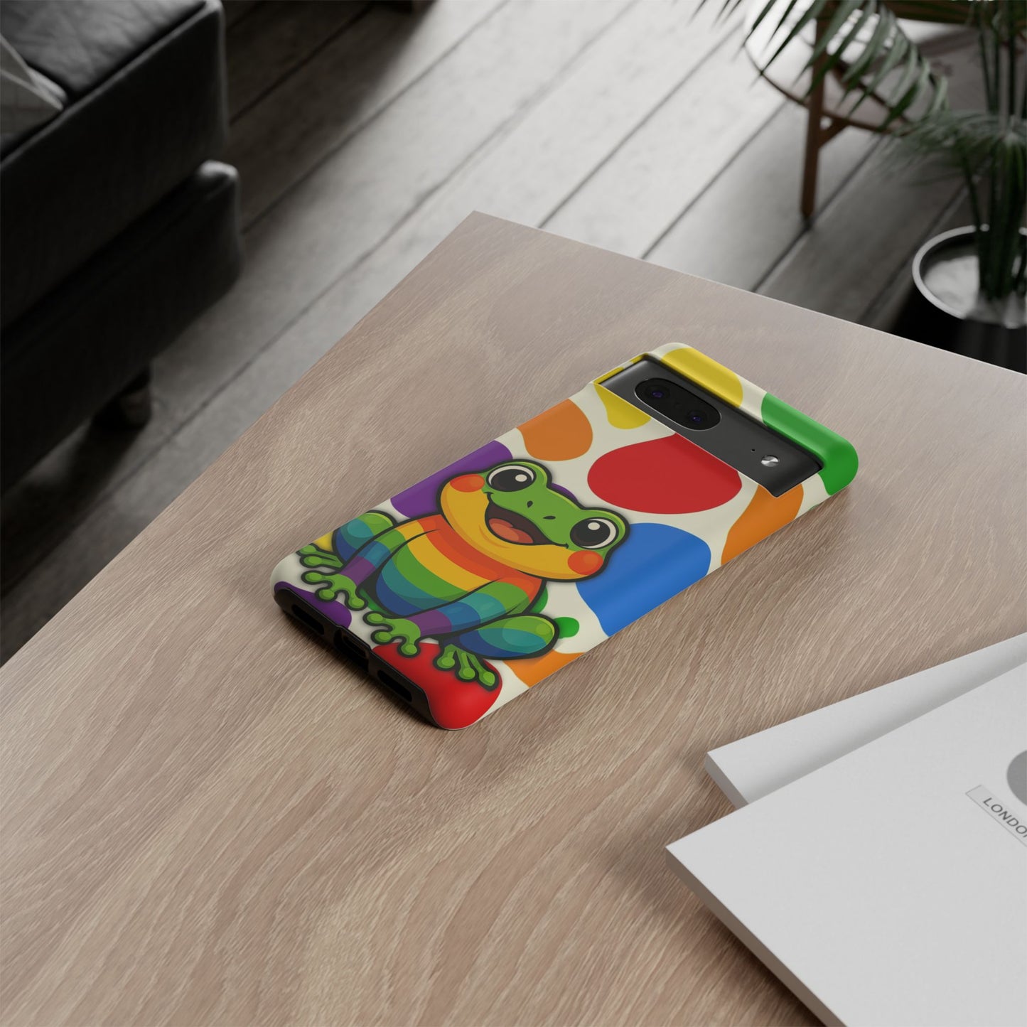 "rainbow ribbit" - lgbtqia+ pride frog android tough phone case