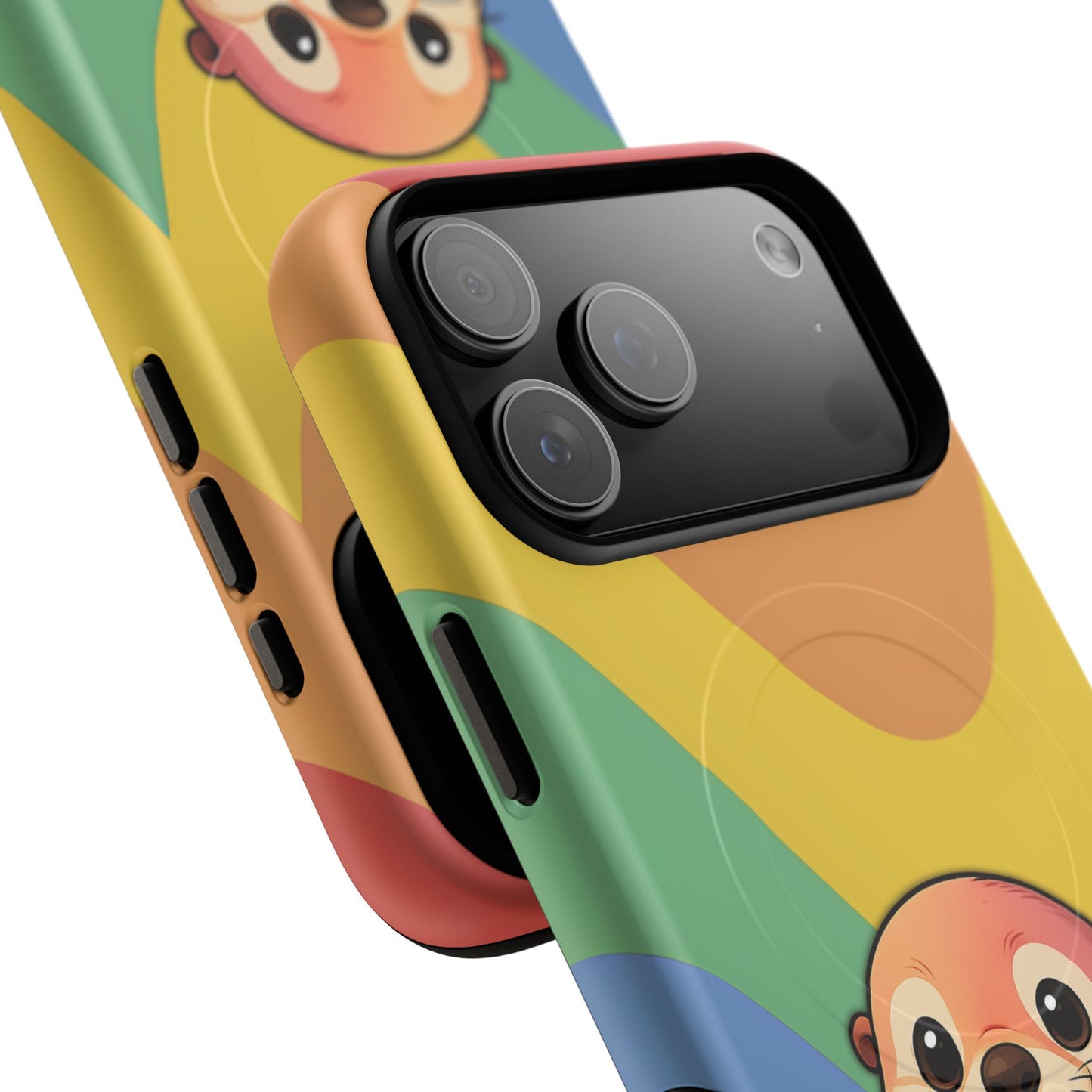 “otterly queer” – retro rainbow pride otter magsafe® iphone tough case