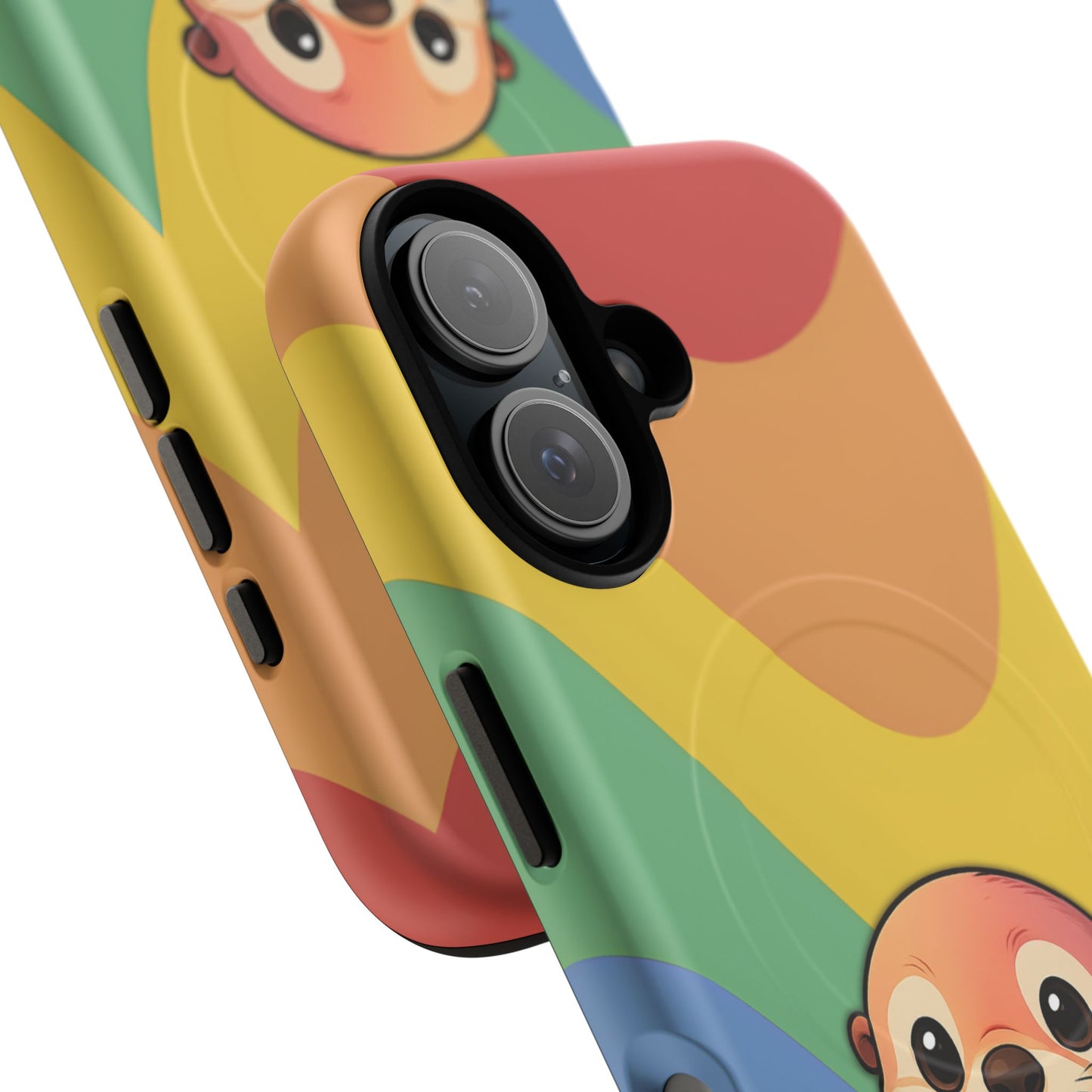 “otterly queer” – retro rainbow pride otter magsafe® iphone tough case